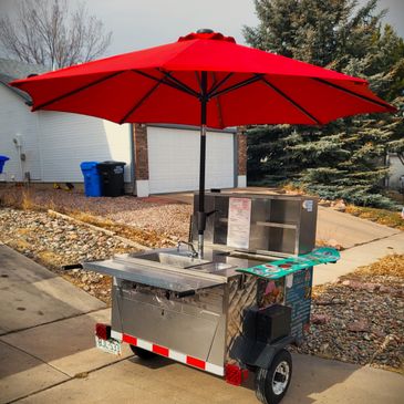 Food Cart with Blackstone Griddle and Solar-Powered LED Lighting