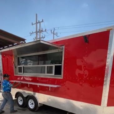 New, Bright Red, 21-Foot Food Trailer